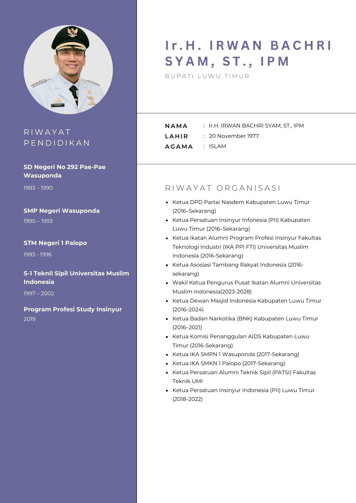 White and Violet Simple Clean Corporate CV Resume